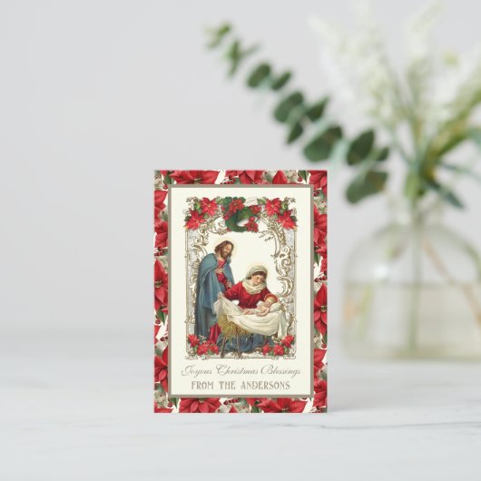 Katholische Weihnachtskrippen Gebete Drei Herzen Visitenkarte (Stehend Vorderseite)