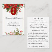 Katholische Weihnachtspointsettische Gastgeschenk  Visitenkarte (Vorne/Hinten)