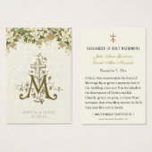 Katholische weiße Blütengolden Hochzeit Heilige Ka (Vorne & Hinten)