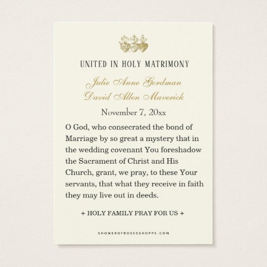 Katholische weiße Blütengolden Hochzeit Heilige Ka (Rückseite)