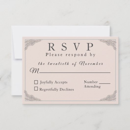 Katholische Winter-Hochzeitskarte RSVP Karte (Vorderseite)