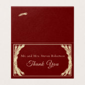 Katholische Winterhochzeit Dankeschön-Karte (Außenseite Aufgefaltet)