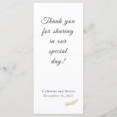 Katholische Winterhochzeit Menükarte (Rückseite)