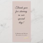 Katholische Winterhochzeit Menükarte (Rückseite)