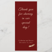 Katholische Winterhochzeit Menükarte (Rückseite)