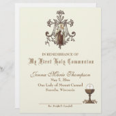 Katholische Zeugnisurkunde über die Heilige Kommun (Vorne/Hinten)