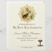 Katholische Zeugnisurkunde über die Heilige Kommun (Vorne/Hinten)