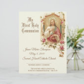 Katholische Zeugnisurkunde über die Heilige Kommun (Stehend Vorderseite)