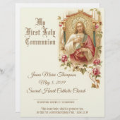 Katholische Zeugnisurkunde über die Heilige Kommun (Vorne/Hinten)