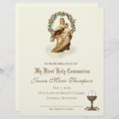 Katholische Zeugnisurkunde über die Heilige Kommun (Vorne/Hinten)