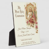 Katholische Zeugnisurkunde über die Heilige Kommun Fotoplatte (Seite)