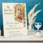 Katholische Zeugnisurkunde über die Heilige Kommun Fotoplatte (Seite)