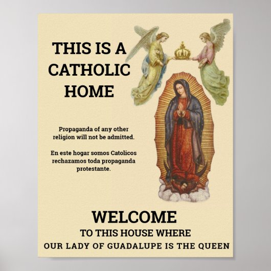 Katholische Zuhause Our Lady of Guadalupe Spanisch Poster (Vorne)
