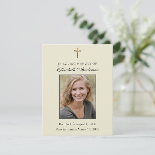 Katholischer Beerdigungsdienst Jesus Gebetskarte Ankündigung (Stehend Vorderseite)