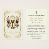 Katholischer Bloreucharist Wedding Holy Card (Vorne & Hinten)