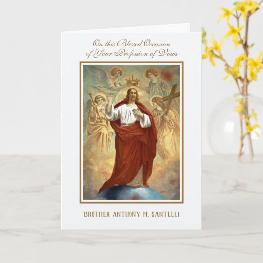 Katholischer Bruder religiöser Beruf der Vows Card Karte (Gelbe Blume)