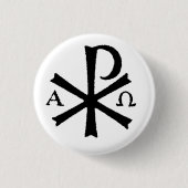 Katholischer Chirho-Knopf Button (Vorderseite)