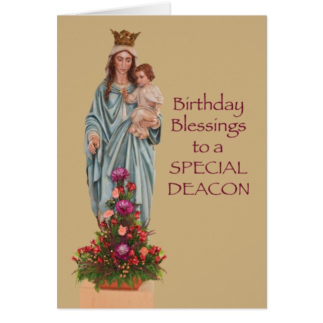 Katholischer Deacon Geburtstag mit Maria und Jesus (Vorne)