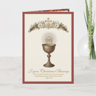 Katholischer Eucharistie-Kelch religiös Feiertagskarte