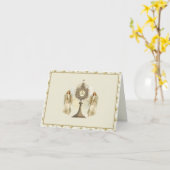Katholischer Eucharistischer Gastgeber mit Angels  Karte (Gelbe Blume)