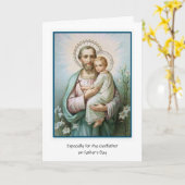 Katholischer Godvater St. Joseph Jesus Vatertag Karte (Gelbe Blume)