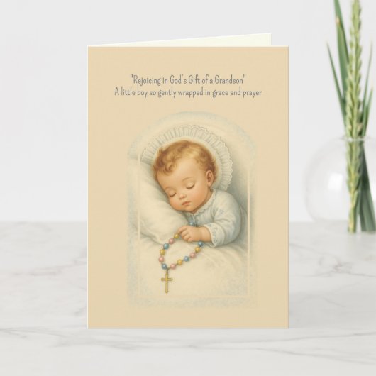 Katholischer Grandson Herzlichen Glückwunsch an di Karte (Vorderseite)