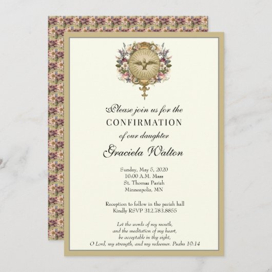 Katholischer Heiliger Geist Heiligung der Bestätig Einladung (Vorne/Hinten)