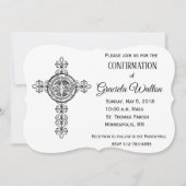 Katholischer Heiliger Geist Taubenkreuz Bestätigun Einladung (Vorderseite)