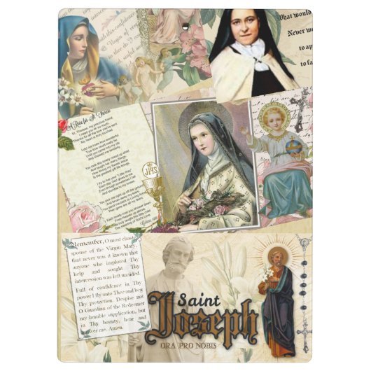 Katholischer Heiliger Joseph Therese, Jungfrau Mar Klemmbrett (Rückseite)