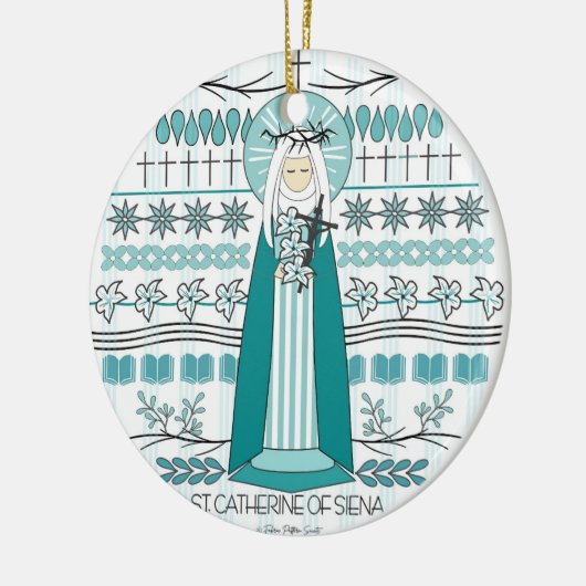 Katholischer Heiliger Ornament: St. Catherine von Keramik Ornament (Links)