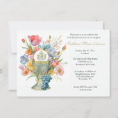 Katholischer Jesus Erste Kommunion Blumenladen Einladung (Vorderseite)