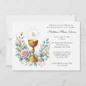 Katholischer Jesus Erste Kommunion Blumenladen Einladung (Vorderseite)