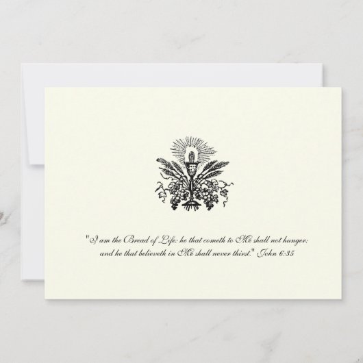 Katholischer Jesus Erste Kommunion Einladungen (Rückseite)