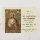 Katholischer Jesus Erste Kommunion Einladungen (Vorne/Hinten)