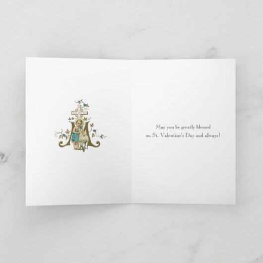 Katholischer Jesus mit Lamm-Marienkreuz Karte (Innenseite)