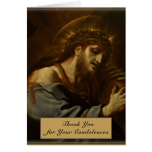 Katholischer Jesus trägt Kreuz Trauergebet