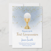 Katholischer Junge erste Wasserfarbe Einladung (Vorderseite)