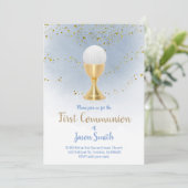 Katholischer Junge erste Wasserfarbe Einladung (Stehend Vorderseite)