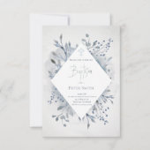 Katholischer Junge Taufe staubige blaue Aquarellfa Einladung (Vorderseite)