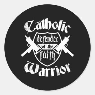 katholischer Krieger Verteidiger der Religion Gi Runder Aufkleber