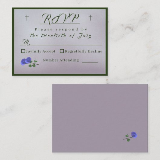 Katholischer Mistral Mauve und Green Response Card Begleitkarte (Vorne/Hinten)
