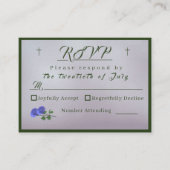 Katholischer Mistral Mauve und Green Response Card Begleitkarte (Vorderseite)