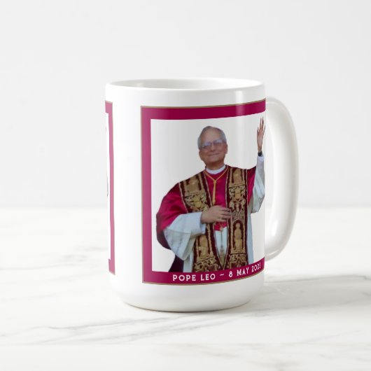 Katholischer Papst Leo Kaffeetasse (VorderseiteRechts)