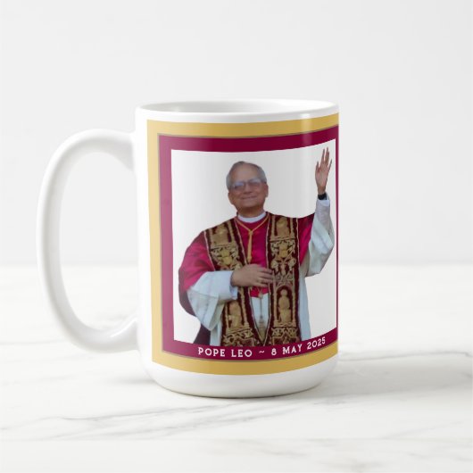 Katholischer Papst Leo Kaffeetasse (Links)