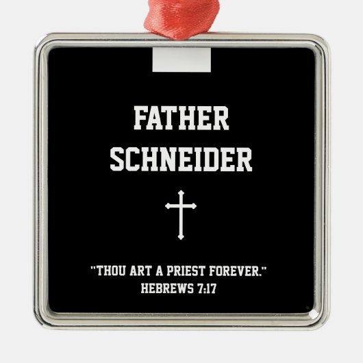 Katholischer Priester Black Clergy Collar Religiös Ornament Aus Metall (Vorne)