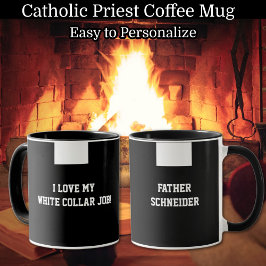 Katholischer Priester Black Clergy Collar Religiös Tasse