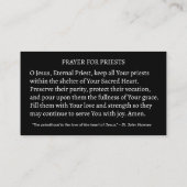 Katholischer Priester Dankbarkeit Gebet Erntedank Visitenkarte (Rückseite)