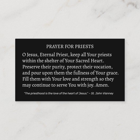 Katholischer Priester Dankbarkeit Gebet Erntedank Visitenkarte (Rückseite)