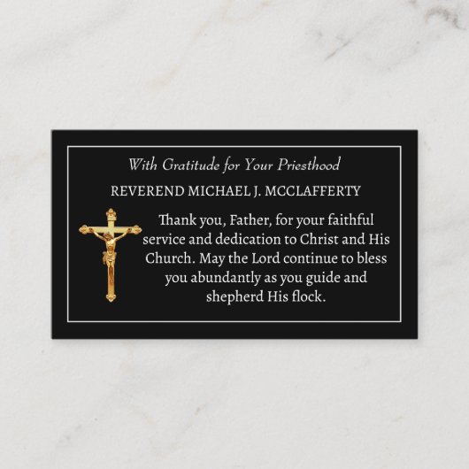 Katholischer Priester Dankbarkeit Gebet Erntedank Visitenkarte (Vorderseite)