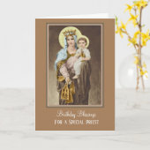 Katholischer Priester-Geburtstags-Gebet Karte (Gelbe Blume)